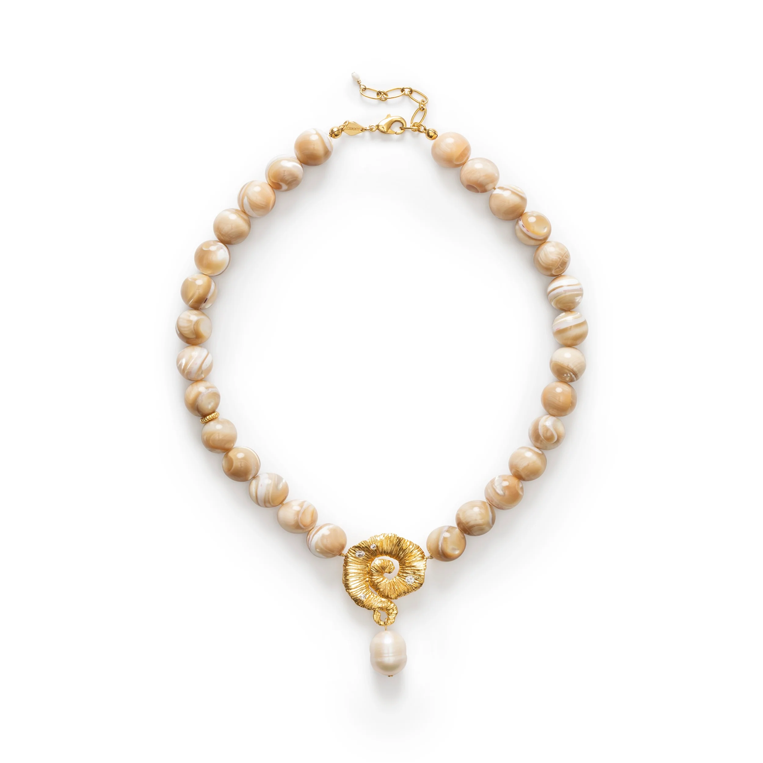 Jetset Gems Necklace Cream Smykker